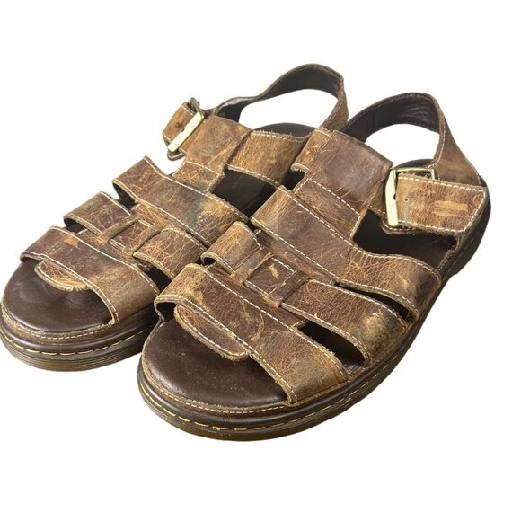 Dr. Martens Brown Leather Fisherman Sandals Mens Size 11 Casual Summer Footwear - Picture 1 of 5